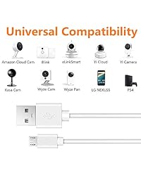 Cable de extensión de alimentación para Wyze Cam Pan, Echo Auto, Playstation Classic, Zmodo, Blink, Yi camera, Oculus Go, Nest Cam, Netvue, Furbo Dog, Cloud Camera [USB a Micro Cable]