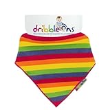 Dribble ONS Baby Infant Drool BIB Bandana Style with Snap Closure (Rainbow Stripe)