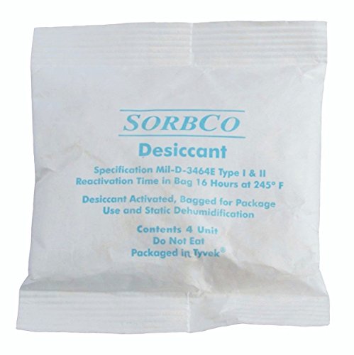 Desiccant 4 Unit 4 Ounce 112 Gram Foil-Packed Silica Gel Moisture Absorbers Dehumidifiers (Protects 3.5 cubic feet) (8)