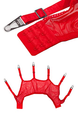 image for sofsy Mesh Garter Belt with Straps for Stockings/Lingerie (Garter Belt