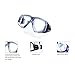 Globalstore Swim Diving Snorkel Mask, Scuba Adjustable with 100% Silicone Skirt Tempered Glass Lenses Anti-Fog Scratch-Resistant Panoramic