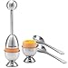 Gourmia GES9335 Egg Topper Set – 2 Egg Cups, 2 Spoons, 1 Shell Top Cutter – Easily Crack and Score Raw and Cooked Egg Shells – Premium Stainless Steel – For Serving, Separating and Preparing