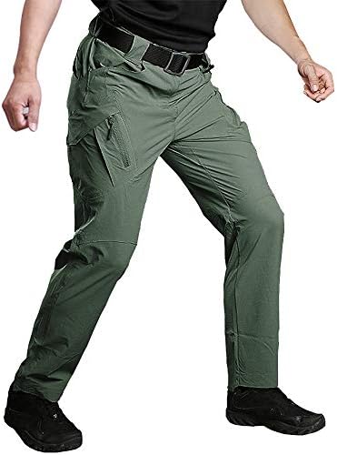 Menargo Men's Quick Dry Stretch Trousers Slim Fit Durable Military Cargo Work Trousers Outdoor Water Repellent Tactical Pants for Hiking Camping Fishing