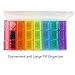 ZAXOP Weekly Pill Box, 7 Day Travel Pill Organizer,Morning Afternoon Evening 3 Times A Day,Large Capacity Pill Case, BPA Free