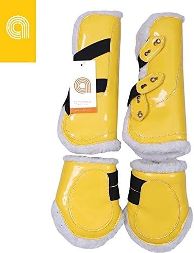 yellow patent boots