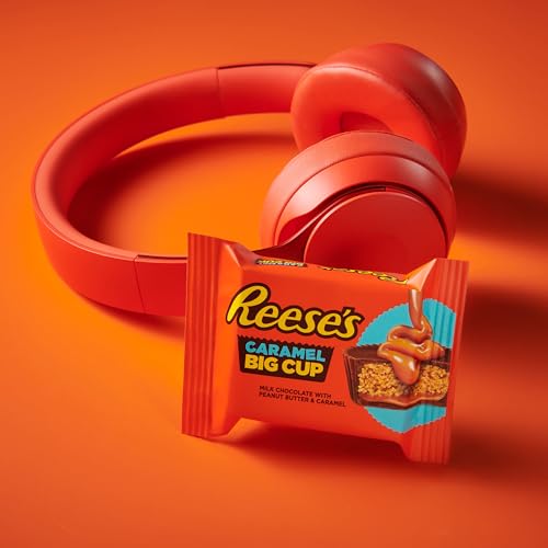 REESE’S BIG CUP CARAMEL MILK CHOCOLATE PEANUT BUTTER CUPS, CANDY PACKS, 1.4 OZ (16 COUNT)