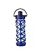 Lifefactory LFC4 16-Ounce BPA-Free Glass Water Bottle with Active Flip Cap & Silicone Sleeve, Sapphire