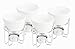 Artestia Butter Warmers Set, 4-Piece Ceramic Butter Warmer with Tea Light Candles, Crab Boil Party Supplies - Dishwasher, Microwave, Oven Safe (White)