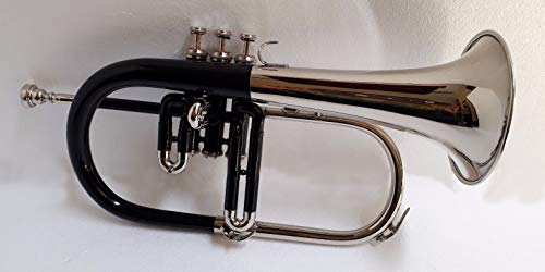 SHREYAS TF45 Bb Flat NICKLE BLACK Flugel Horn With Free Hard Case+Mouthpiece