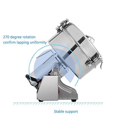BI-DTOOL 3000G Electric Grain Grinder Stainless Steel Pulverizer Grinding Machine Commercial Cereals Grain Mill for Kitchen Herb Spice Pepper Coffee Button Control - Thumbnail 2