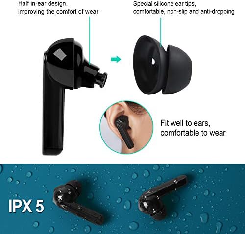 MYCARBON V5.0 Ecouteur Bluetooth sans Fil Oreillette Bluetooth Double Micro Autonomie 6h Max Casque Intra-auriculaire pour iPhone Samsung Huawei Xiaomi Sony