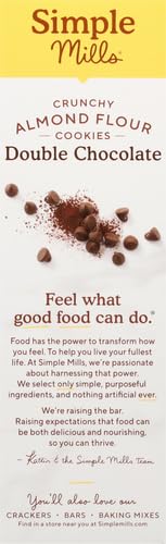 SIMPLE MILLS ALMOND FLOUR DOUBLE CHOCOLATE CHIP COOKIES, GLUTEN FREE AND DELICIOUS CRUNCHY COOKIES, ORGANIC COCONUT OIL, GOOD FOR SNACKS (PACKAGING MAY VARY)