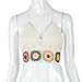 Sannysis Women Knit Lace Bra Beach Halter Crop Top Cami Tank (White)