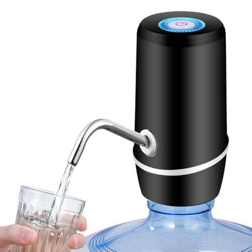 MXHIGO Dispensador de Agua Garrafon Portátil con Luz LED, Bomba de Agua de Inalámbrica Recargable, Despachador de Agua Automático Rápido para Botellas de Galón de 4.5L a 20L para el Hogar, la Oficina