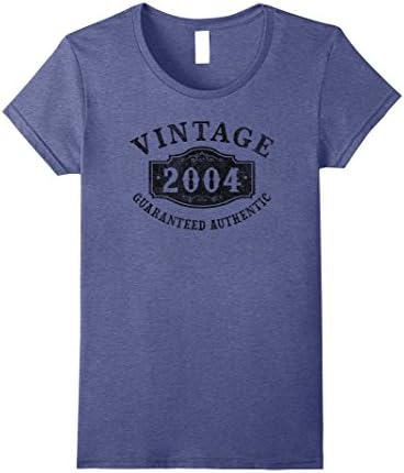 Womens 14 years old 2004 Authentic 14th B-day Birthday Gift Shirt Small Heather Blue