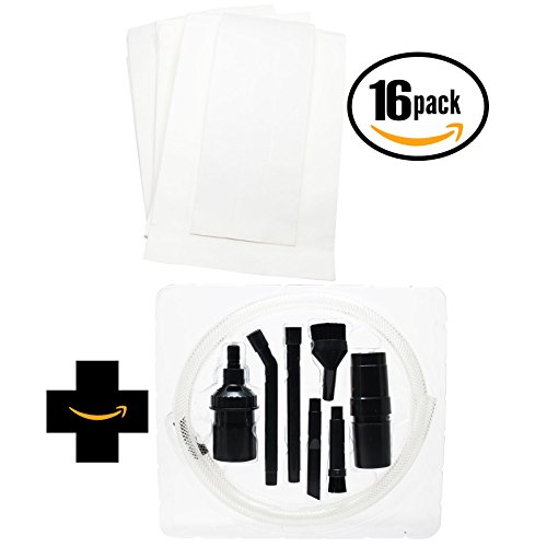 48 Replacement Eureka 200 Series Vacuum Bags with 7-Piece Micro Vacuum Attachment Kit - Compatible Eureka F & G Vacuum Bags (16-Pack - 3 Vacuum Bags per Pack)