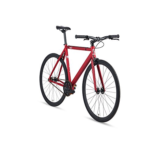 6KU Track Fixed Gear Bicycle, Burgundy/Black, 47cm