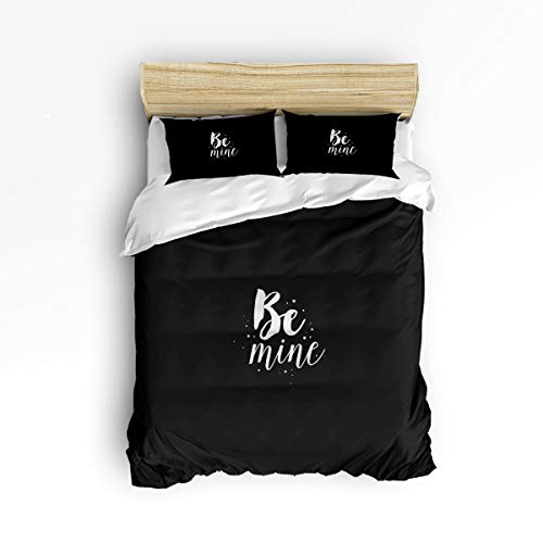 EZON-CH 3 Piece Duvet Cover Set Twill Plush Soft Bedding Sets,Be Mine Comforter Cover Sets for Kids Adults,Include 1 Comforter Cover and 2 Pillow Shams,Twin Size