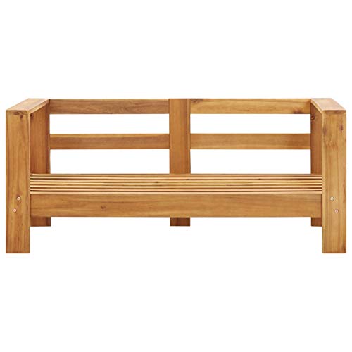 Festnight Gartenbank Holz 2 Sitzer Sitzbank 140 cm mit Auflagen Holzbank Balkonbank Balkonmöbel Terrassenbank Außenbank Gartenmöbel Bank für Garten Balkon Outdoor Terrasse, Massivholz Akazie – Bild 7