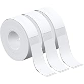 3Rolls White Label Tape 15mmx50mm Compatible with Phomemo D30 D35 Label Maker Waterproof Laminated Custom Stickers Office Labels Replacement (White)