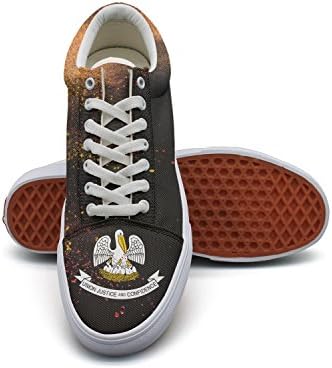 QJSY Men Fashion Canvas Sneaker The Flag Of Louisiana Low Cut Canvas Sports Shoes