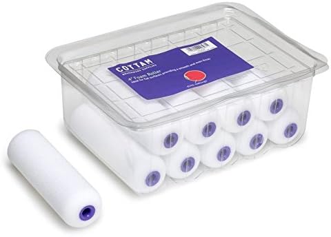 COTTAM High Density Foam Paint Roller Sleeves (Sponge) x10, White, 4-Inch - Image 3