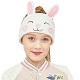 FIRIK Kids Headphones Volume Limited with Easy Adjustable Toddler Costume Silky Headband Headphones for Children, Perfect for Air Travel, Home and Christmas Birthday Gift - Rabbit