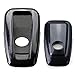 iJDMTOY Glossy Metallic Black Exact Fit Key Fob Shell Cover Compatible with 2017/2018-up Toyota Camry Prius Prime Mirai C-HR, etc w/Push Start Engine Feature