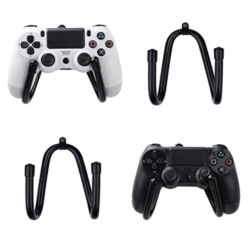 4 Pcs Small Universal Game Controllers Wall Mount Rack Holder Hanger Storage Organizer Hook Stand for Xbox One PS4 Switch Pro Game Controllers