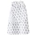 HALO 100% Cotton Muslin Sleepsack Swaddle, 3-Way Adjustable Wearable Blanket, TOG 1.5, Grey Tree Leaf, Small, 3-6 Months