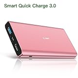 Portable Charger,Emnt 10400mAh Quick Charge 3.0 Power Bank QC 3.0 Dual USB Port Compact External Backup Battery Pack with Indicator Fit iPhone,Ipad,Samsung Galaxy,Tablet,Camera,Kindle and More-Pink