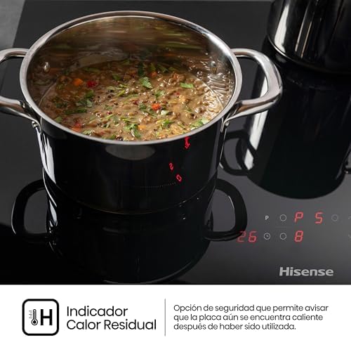 HI6311BSCE - Placa Induccion, 29 cm, Vitroceramica, 3 Fuegos, 7200W, Calentamiento Rápido Power Boost, Contol Táctil, Zona Expandible