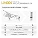 UTOOL New Grease Gun Coupler, Grease Gun Tips Fast to Lock and Release, Heavy Duty 10000 PSI Grease Fitting 1/8‘’ NPT Fits All Types of Grease Gun