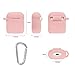 Case for Airpods Accessories Set, Filoto Airpod Silicone Case Cover with Keychain/Strap/Earhooks/Accessories Storage Travel Box for Apple Airpods 2&1, Best Gift for Your Air Pod (Pink)