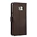 Note 5 Case, Abacus24-7 Samsung Galaxy Note 5 Wallet with Flip Cover and Stand, Brown