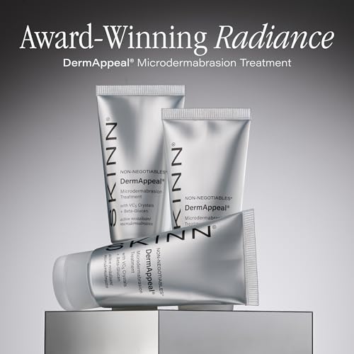 SKINN DermAppeal Microdermabrasion Facial Scrub - Anti-Aging Face Exfoliating Treatment for Dark Spots, Wrinkles & Dull Skin - Men & Women Brightening Exfoliator with Vitamin C & Fruit Enzymes - 2oz