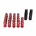 ZY Wheel 1/2 x 20 Set of 23pcs 6 Spline Red Lug Nuts Closed End with 2 Keys 1.38