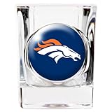 DENVER BRONCOS SQUARE OFFICIAL 2oz SHOT GLASS