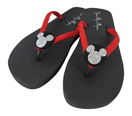 Design your colors Mickey Flip Flops with Glitter Ears Button