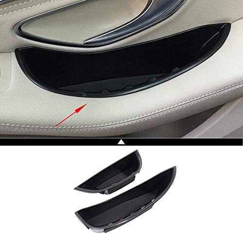 2Pcs Black Car Front Door Handrail Storage Box Holder for Mercedes Benz C Class W205 2015 2016 2017 2018 GLC Class X253 2016 2017 2018 ABS Interior Modification Decorative Accessories