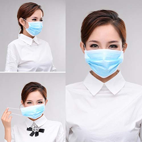 Filter Mask - 50 Count 3-Ply Disposable Face Mask FDA Approved Earloop Dust Mask for Doctor Cleaner (50PACK)