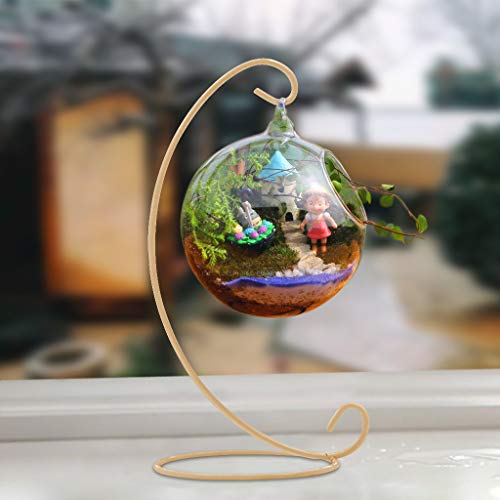 MOCOUM 10 Pack Ornament Display Stand, 9 Inch Tall Iron Glass Ball Ornament Holder Stand for Hanging Plants, Hanging Terrarium Stand for Christmas Wedding Ornament, Home & Office Decor (Yellow) - Thumbnail 5