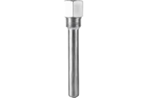 BEWINNER Stainless Steel Thermowell 1/2" NPT Threads for Temperature Sensors Thermowells, Temperature Instruments Thermometer