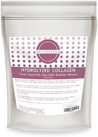 Hydrolyzed Collagen Powder – 8 oz, Grass-Fed, Pasture-Raised, Beef Collagen Peptides, Anti-Aging Protein Powder Supplement for Healthy Skin, Hair and Nails, Gluten-Free, Paleo and Keto Friendly