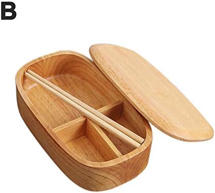 chifans Bento Lunch Box, Wooden Bento Box, Picnic Box, Vintage Traditional Reusable Bento Box Perfect for Sandwiches, Salads, Pasta, Grains, Fruit etc. 550/650ml