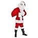 Teen/Men's Perfect Skinny Santa Costume - Including Gear - Coat, Pants, Belt, Boot Covers, Hat, Wig, Beard, Gloves and Santa Sack, STD Size