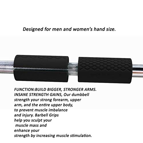 IADU Dumbbell Grips A Pair Thick Barbell Bar Adapters Fat 1" Inside Extreme Arm Blaster Weightlifting Muscle Growth Rapidly Strengthen Forearms Ergonomic Design & Durable Soft. (Black) - Thumbnail 5