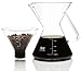 Pour Over Coffee Dripper Maker (17oz / 0.5L) Compatible with Chemex Square and Circle Filters, Hario V60 Size 02 Filters - Premium Carafe Maker with Precision Measuring Cup –