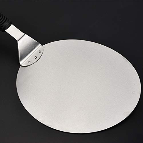 Pizza Tools - Nocm Stainless Steel Round Peel 25.5cm Baking Shovel Paddle Cake Lifter Transfer Tray Bread Pie - Lifter Cake Transfer Shovel Bakeware Tools Tray - Thumbnail 3