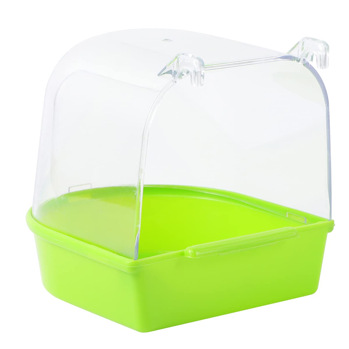 POPETPOP Bird Bath Box, Bird Bath Tub Parrot Bath Box Bird Cage Accessory Supplies Bathing Tub Bath for Pet Brids Canary Budgies Parrot (Green) 1